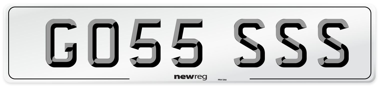 GO55 SSS Number Plate from New Reg